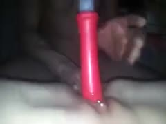 This is a video of me playing with my wife's moist bald pussy.